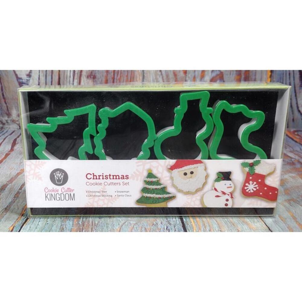 Christmas Cookie Cutters Set - Tree, Snowman, Stocking, Santa‎ Claus